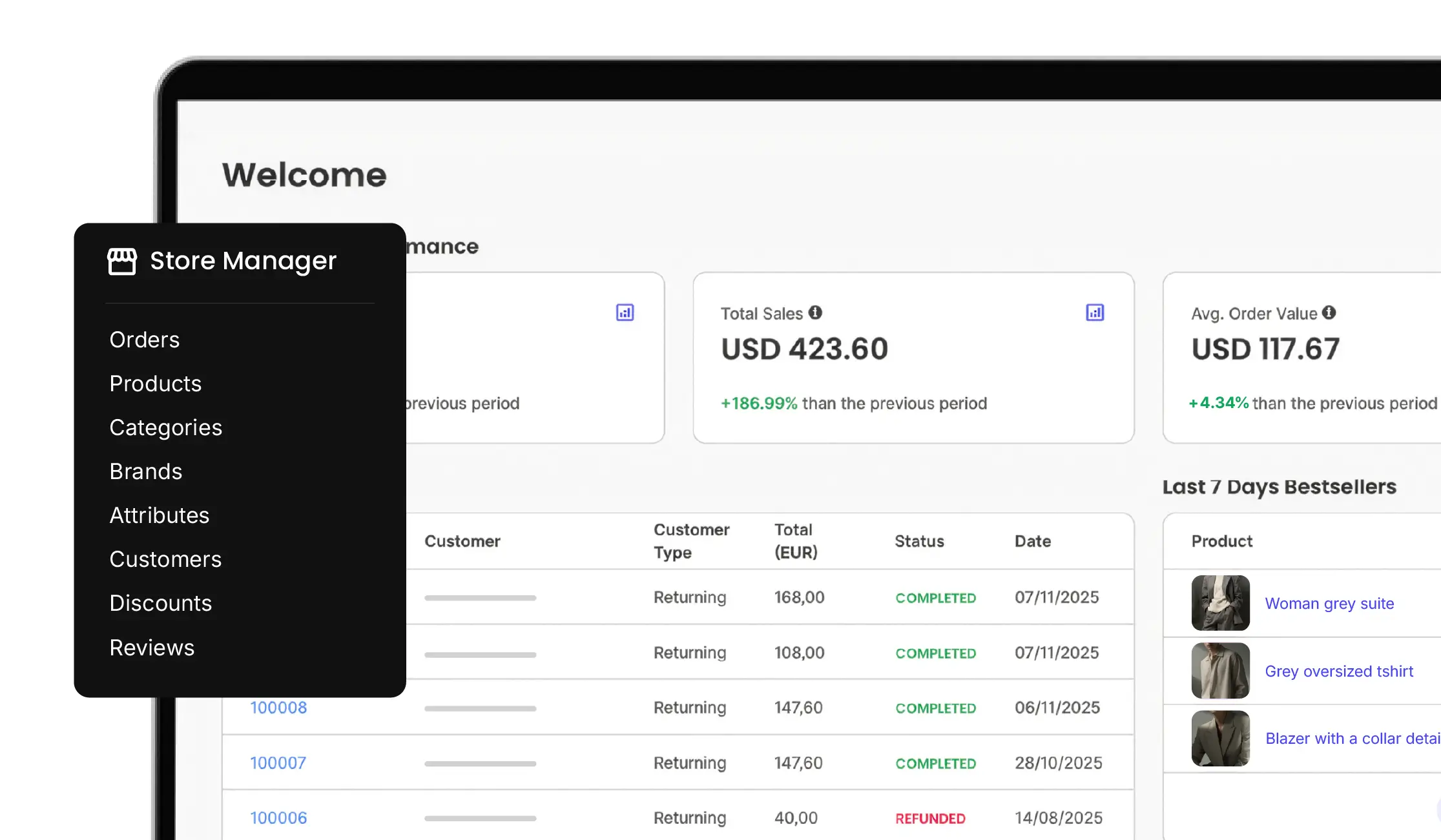 Clicko store manager dashboard